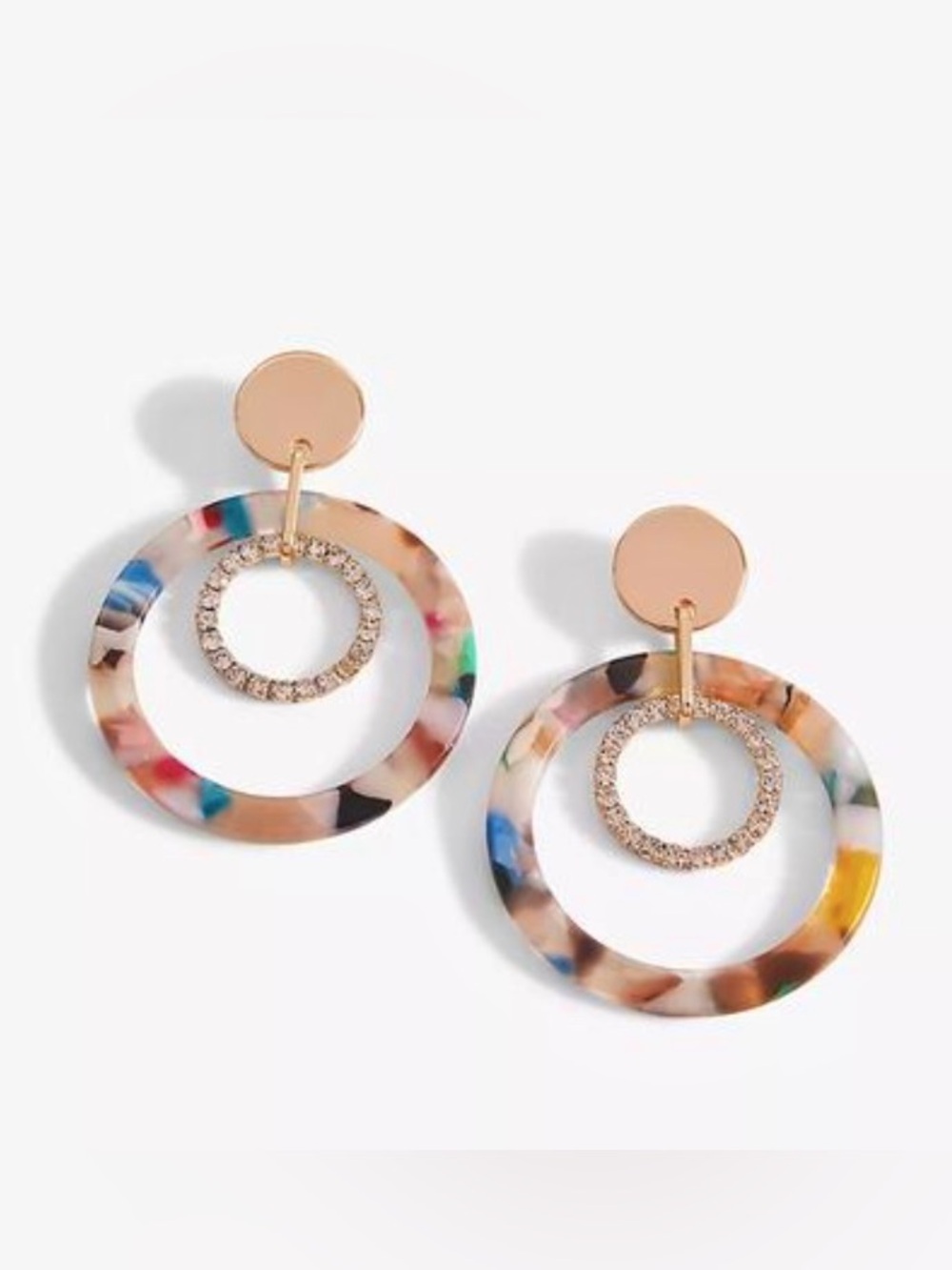 PAVE RESIN HOOP EARRINGS